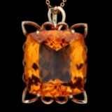 14k Yellow Gold 55.00ct Citrine Pendant