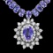 14k Gold 48ct Tanzanite 2ct Diamond Necklace