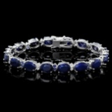 14k Gold 36ct Sapphire .70ct Diamond Bracelet