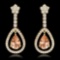 14k Yellow Gold 5.10ct Morganite 2.75ct Diamond Earrings