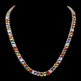 14k Gold 67.00ct Sapphire 4.00ct Diamond Necklace