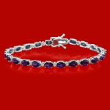 14k Gold 12.37ct Sapphire 0.50ct Diamond Bracelet