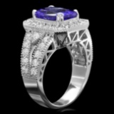 14k Gold 3.00ct Tanzanite 1.50ct Diamond Ring