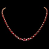 14k Gold 37.00ct Ruby 1.60ct Diamond Necklace