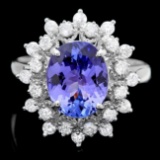 14k Gold 2.60ct Tanzanite 0.65ct Diamond Ring