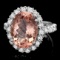 14k Gold 7.25ct Morganite 1.20ct Diamond Ring