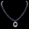 14k Gold 58ct Sapphire 1.80ct Diamond Necklace