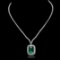 18K White Gold, 21.50cts Tourmaline, 8.05cts Diamond Necklace