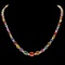 14k Gold 35ct Sapphire 1.30ct Diamond Necklace