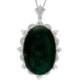 18k 332.00ct Tourmaline 6.40ct Diamond Pendant