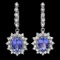 14k Gold 5ct Tanzanite 1.60ct Diamond Earrings