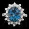 14k White Gold 3.80ct Topaz 0.65ct Diamond Ring