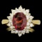 14k Gold 1.50ct Tourmaline 2.10ct Diamond Ring