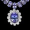 14k Gold 49ct Tanzanite 1.50ct Diamond Necklace