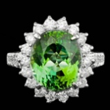 14k Gold 8.00ct Tourmaline 1.25ct Diamond Ring