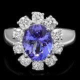 14k Gold 2.50ct Tanzanite 1.25ct Diamond Ring