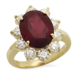 14K Gold 7.79ct Garnet 2.06ct Diamond Ring