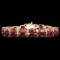 14k Gold 28.00ct Ruby 1.00ct Diamond Bracelet