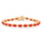 14K Gold 10.66ct Coral 0.48cts Diamond Bracelet