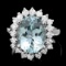 14k Gold 5.00ct Aquamarine 1.00ct Diamond Ring