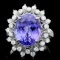 14k Gold 8.50ct Tanzanite 0.85ct Diamond Ring