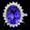 14k Gold 10.00ct Tanzanite 0.90ct Diamond Ring