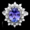 14k Gold 2.60ct Tanzanite 0.65ct Diamond Ring