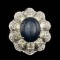 14k White Gold 6.00ct Sapphire 3ct Diamond Ring