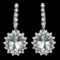 14k 8.50ct Aquamarine 2.00ct Diamond Earrings
