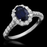 14K Gold 7.00ct Sapphire 0.72ct Diamond Ring
