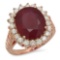 14K Gold 9.99ct Ruby 1.40ct Diamond Ring