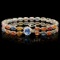 14k Gold 26.5ct Sapphire 0.50ct Diamond Bracelet