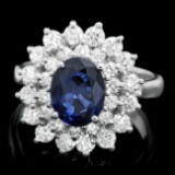 14k Gold 1.80ct Sapphire 1.50ct Diamond Ring