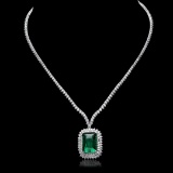 18K White Gold, 21.50cts Tourmaline, 8.05cts Diamond Necklace