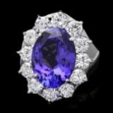 18k White Gold 5.20ct Tanzanite 2ct Diamond Ring