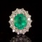 14K Gold 3.24ct Emerald 1.51ct Diamond Ring