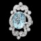 14k Gold 7.00ct Aquamarine 1.15ct Diamond Ring