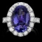 14k Gold 8.00ct Tanzanite 2.10ct Diamond Ring