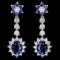 14k Gold 4.8ct Sapphire 2ct Diamond Earrings