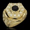 14K Gold 1.82ct Fancy Color Diamond 3.07ct Diamond Ring