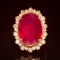 14K Gold 14.81ct Ruby 2.10ct Diamond Ring