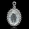 14K Gold 36.93ct Quartz 1.33cts Diamond Pendant