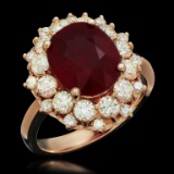 14K Gold 4.88ct Ruby 1.50ct Diamond Ring