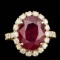 14k Yellow Gold 9.00ct Ruby 1.50ct Diamond Ring