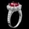 14k White Gold 3.20ct Ruby 1.50ct Diamond Ring