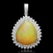 14K Gold 14.86ct Opal 2.35ct Diamond Pendant