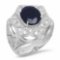 14K Gold 5.01ct Sapphire 1.06cts Diamond Ring