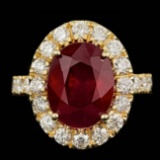 14k Yellow Gold 7.50ct Ruby 1.70ct Diamond Ring