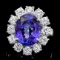 14k Gold 7.50ct Tanzanite 2.50ct Diamond Ring