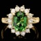 14k Gold 2.35ct Tourmaline 1.10ct Diamond Ring